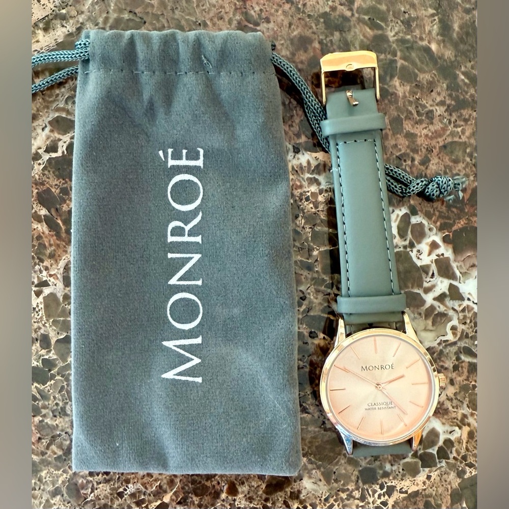 Monroe Unisex Gold and Gray Watch.  New w/o tags
